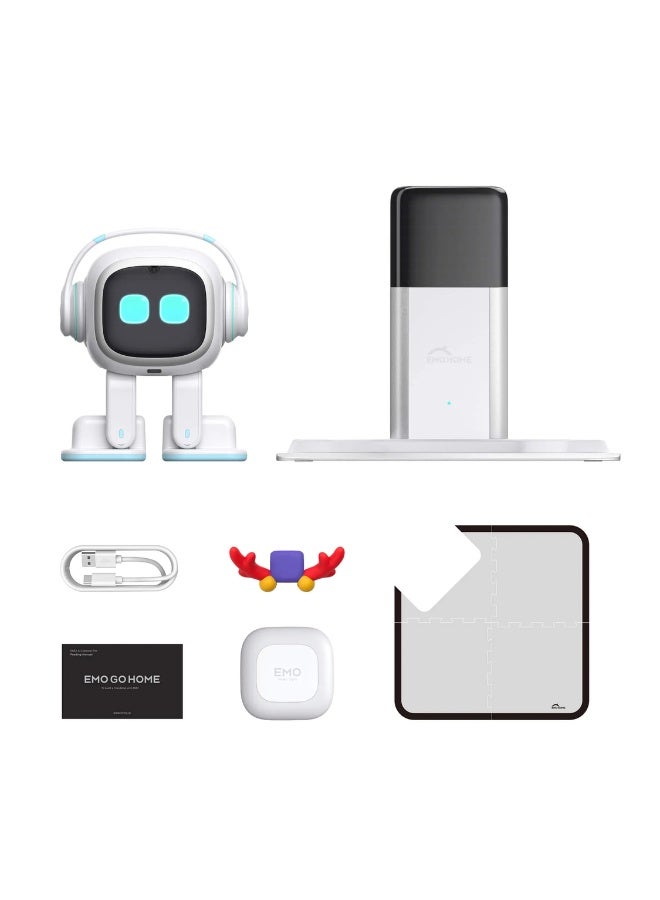 LIVING.AI LivingAI EMO Go Home AI Desktop Pet Robot with EMO Smart Lighting Automatic Charging Version (White) - Interactive Robot Pet with Voice Commands & Dance Feature - White – Interactive Electronic Pet Toy for Kids Ages 3+ - Image 3
